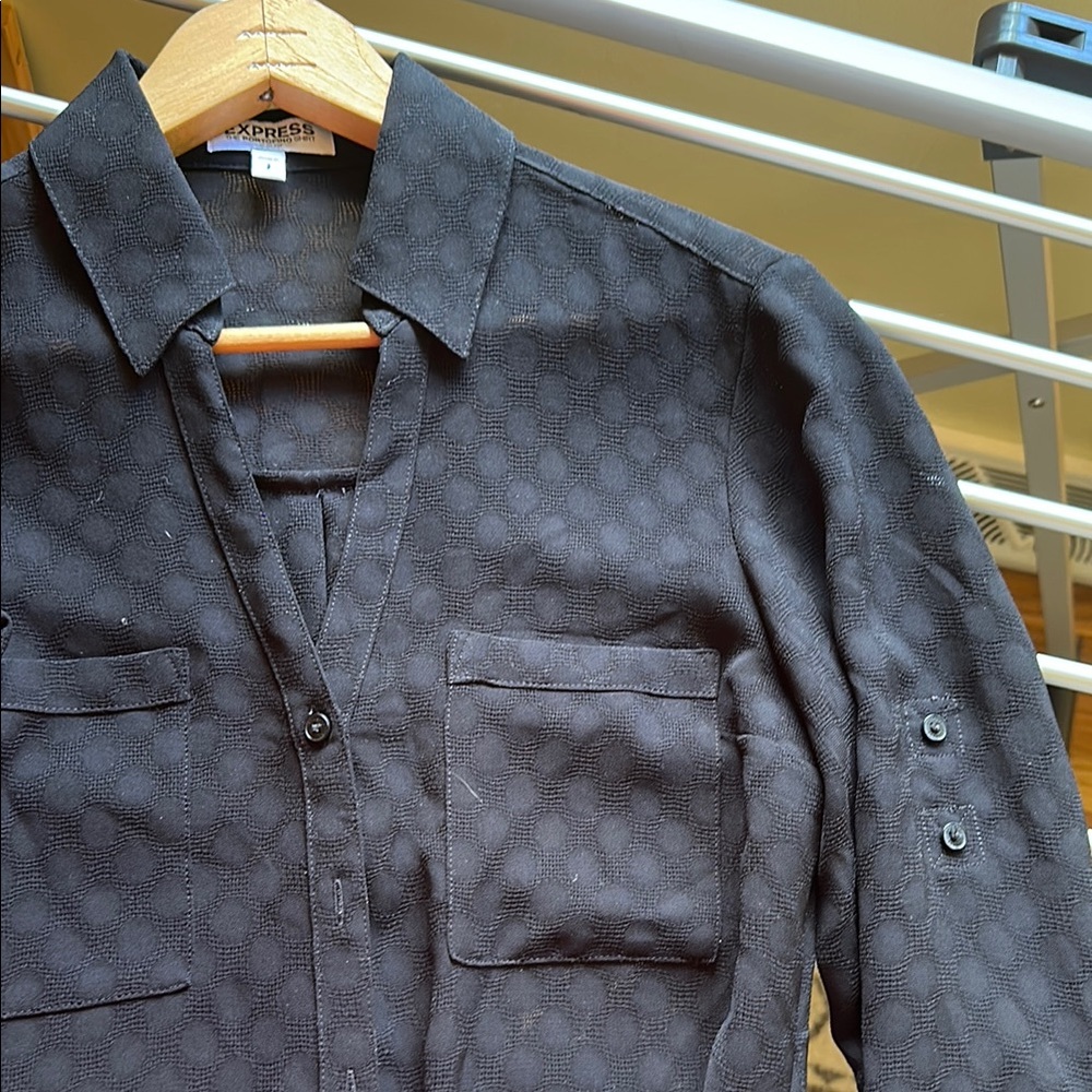 Black Express Button-Up Blouse - image 3